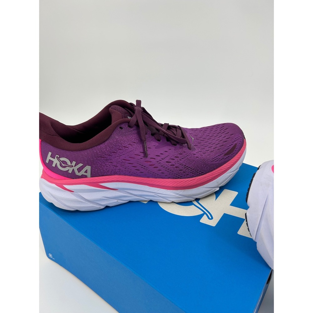 Hoka Clifton 8 Grape Wine Berry Purple Pink Running Shoes 1119394 GWBY Womens 9B - Picture 8 of 15